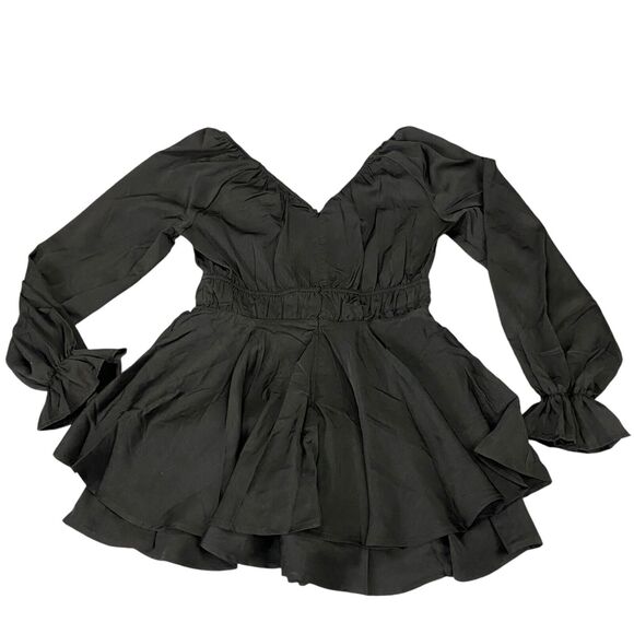 Forever 21 Romper Dress with Built in Shorts Women's Size Medium Black - Picture 12 of 16